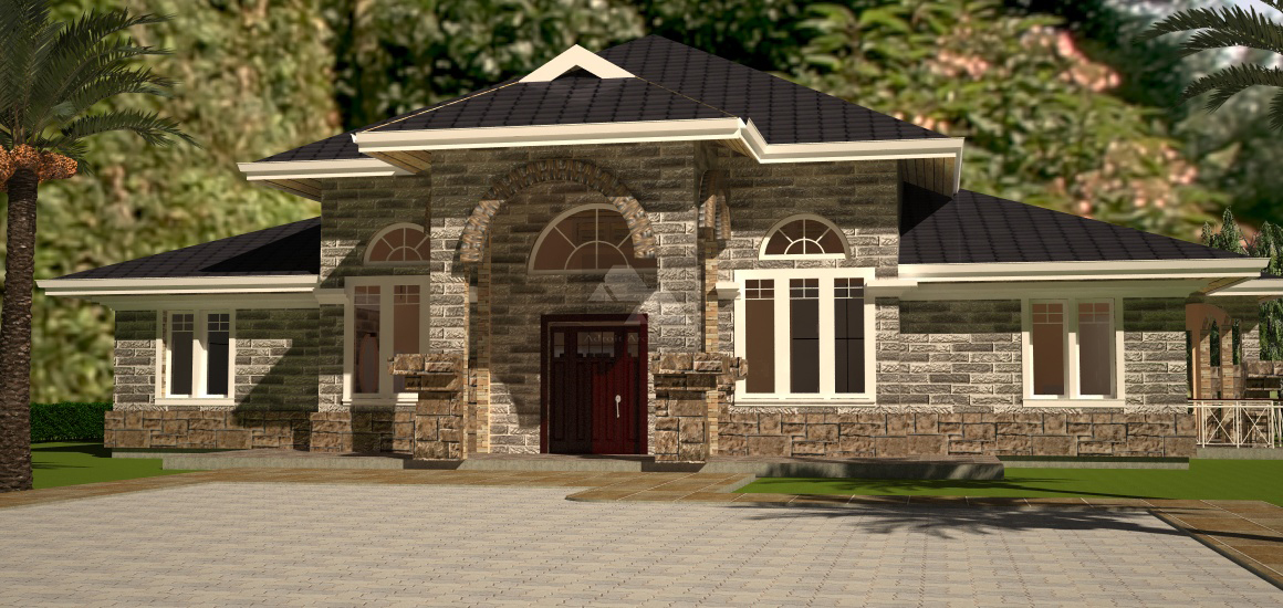David Chola Architect Arched 4 Bedroom Bungalow