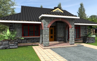 3bedroom bungalow plans by Kenyan architect