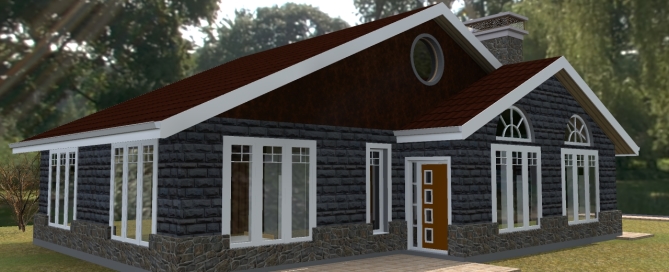 3 bedroom bungalow plan Kenyan architect