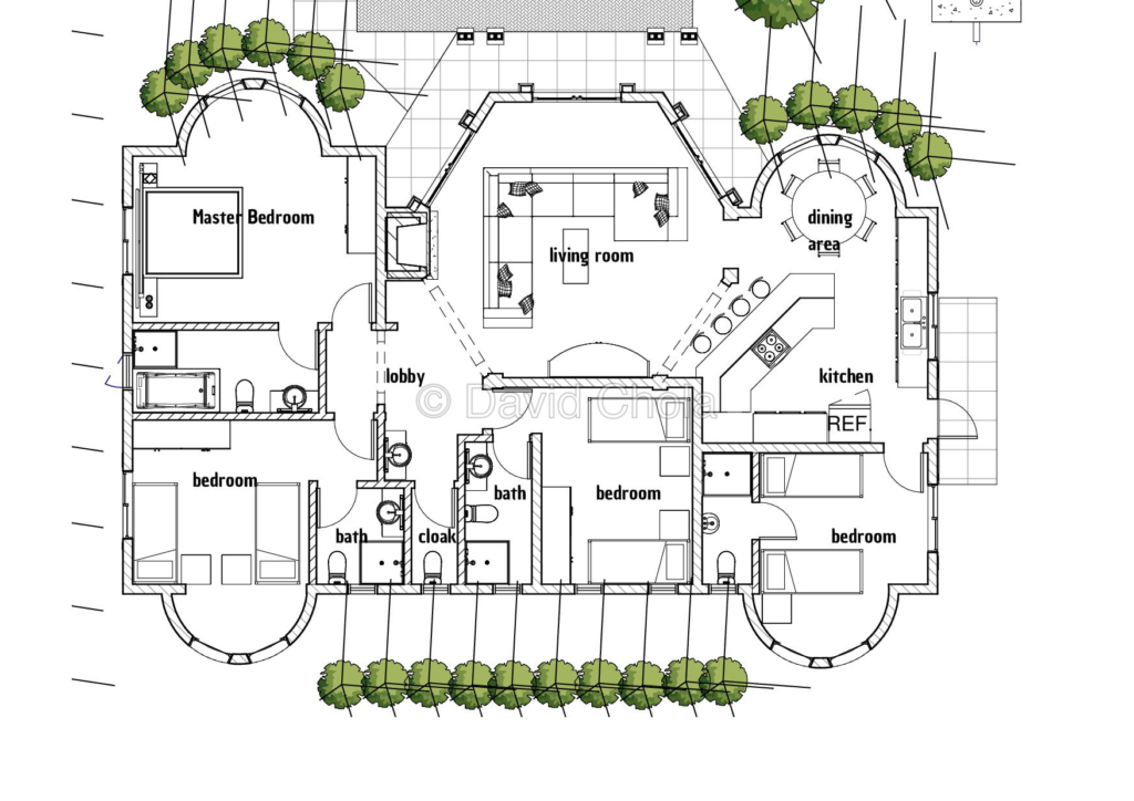 David Chola Architect The Hexa 4 Bedroom Bungalow House Plan