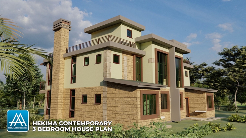 Contemporary 3 Bedroom House Plan