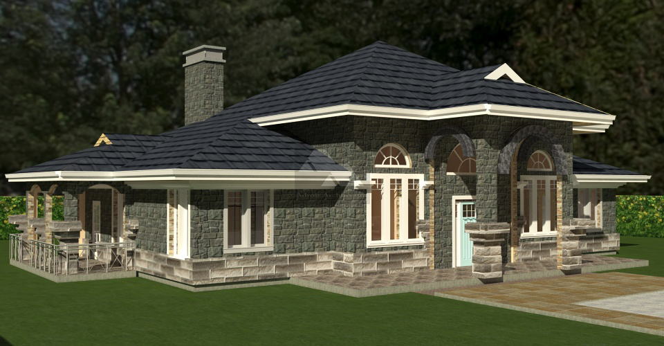 Arched 4 Bedroom Bungalow, Architectural House Plans With Photos In Uganda